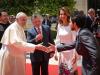 Their Majesties King Abdullah II and Queen Rania and HRH Crown Prince welcome Pope Francis to Jordan Their Majesties King Abdullah II and Queen Rania and HRH Crown Prince welcome Pope Francis to Jordan