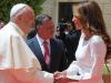 Their Majesties King Abdullah II and Queen Rania and HRH Crown Prince welcome Pope Francis to Jordan 