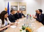 His Royal Highness Crown Prince Al Hussein meets with France President Emmanuel Macron on the margins of the informal meeting of EU and regional partners in Nicosia