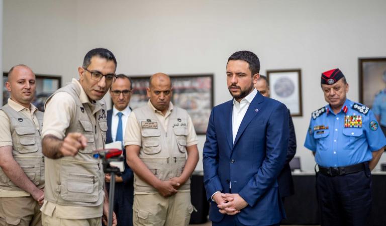 His Royal Highness Crown Prince Al Hussein, the Regent, visits the Public Security Directorate's Forensic Laboratories Department
