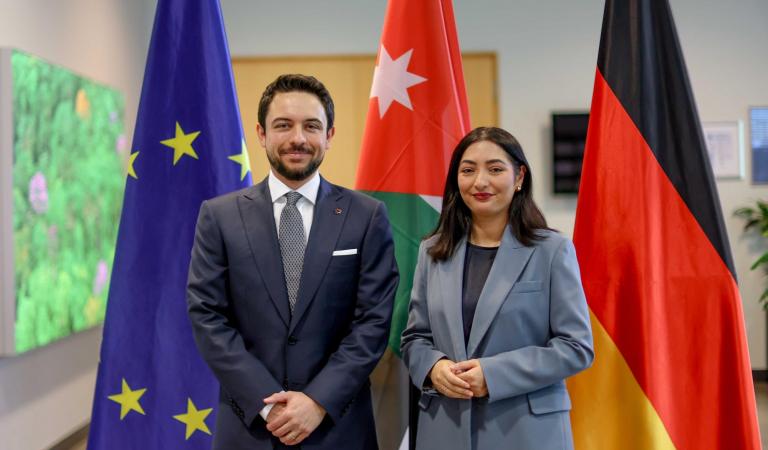 His Royal Highness Crown Prince Al Hussein meets with Germany’s Minister for Economic Cooperation and Development Reem Alabali Radovanin in Berlin