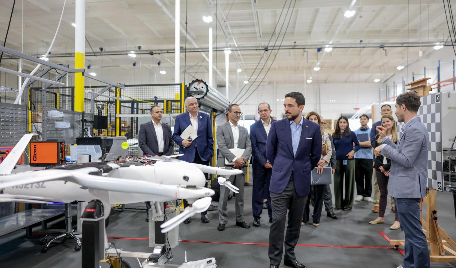His Royal Highness Crown Prince Al Hussein visits the headquarters of Zipline in California, a global leader in autonomous logistics aviation technology