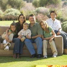 H.R.H. Crown Prince Al Hussein bin Abdullah II with Their Majesties King Abdullah II and Queen Rania Al Abdullah, T.R.H. Prince Hashim bin Abdullah II, Princess Iman  bint Abdullah II and Princess Salma bint Abdullah II, Amman, 2006