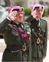 جلالة الملك عبدالله الثاني وسمو الأمير الحسين، ولي العهد، يحضران الاحتفال بعيد الجيش وذكرى الثورة العربية الكبرى