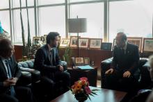 HRH Crown Prince Al Hussein bin Abdullah II meets with Secretary-General of the United Nations, Ban Ki-moon (22/4/2015)