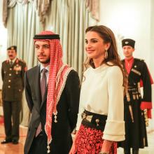 Her Majesty Queen Rania Al Abdullah and HRH Crown Prince Hussein Bin Abdullah at the Jordanian 69th Independence Day