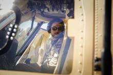 H.R.H Crown Prince Al Hussein Bin Abdullah getting ready for take off on military chopper