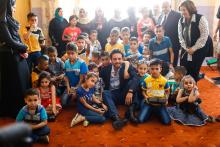 HRH Crown Prince Al Hussein Bin Abdullah II, the Regent, visits Omar Bin Al Khattab Charitable Society in Zarqa