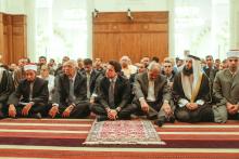 HRH Crown Prince Hussein bin Abdullah, attends Friday prayers at the King Al Hussein Mosque