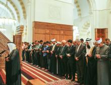 HRH Crown Prince Hussein bin Abdullah, attends Friday prayers at the King Al Hussein Mosque