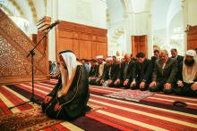 HRH Crown Prince Hussein bin Abdullah, attends Friday prayers at the King Al Hussein Mosque