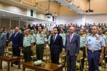 Deputizing for His Majesty King Abdullah Il , HRH Crown Prince Al Hussein Bin Abdullah attended the Royal Jordanian Defense college graduation ceremony