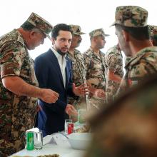 HRH Crown Prince Al Hussein Bin Abdullah during a visit to the 39th Jafar bin Abi Taleb Mechanised Battalion - November 2017