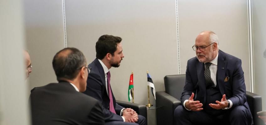 His Royal Highness Crown Prince Al Hussein meets with Estonia President Alar Karis in New York