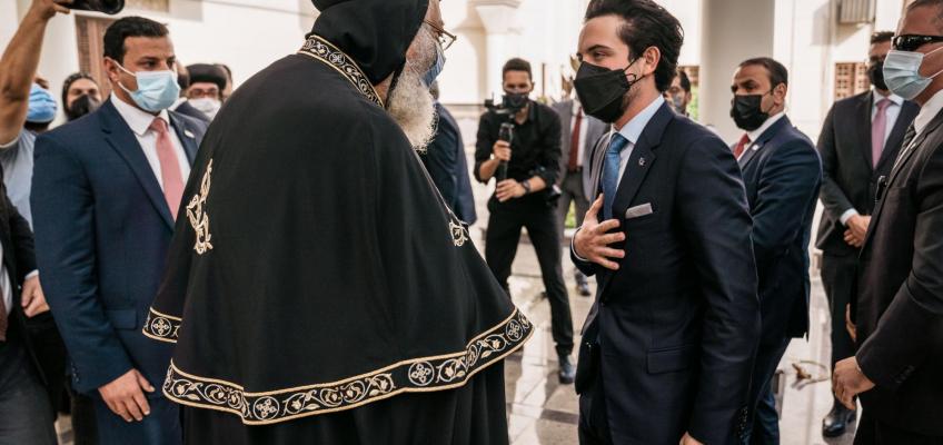 Crown Prince meets Pope Tawadros II of Alexandria, Patriarch of the See of St. Mark
