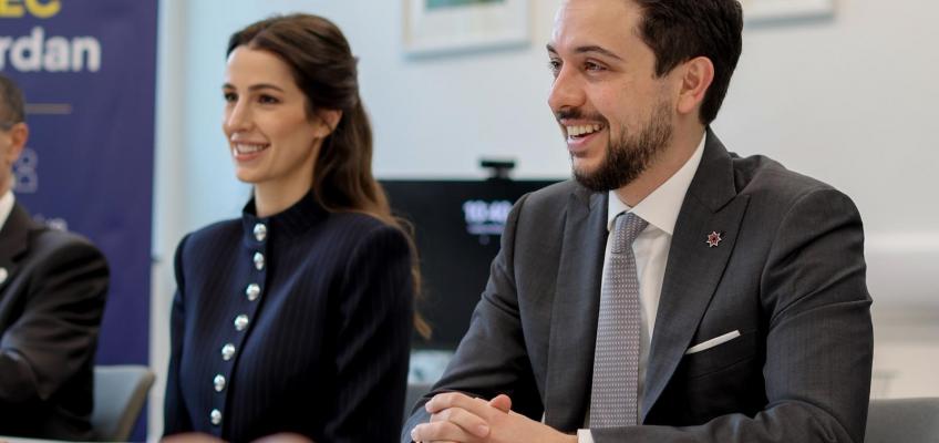  في كلية "ساوث بانك" سمو الأمير الحسين بن عبدﷲ الثاني و سمو الأميرة رجوة الحسين.