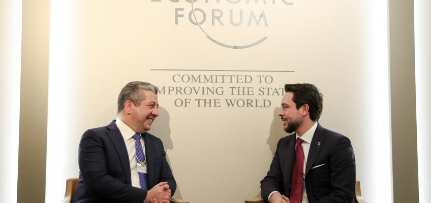 ولي العهد يعقد لقاء في دافوس مع رئيس حكومة إقليم كردستان