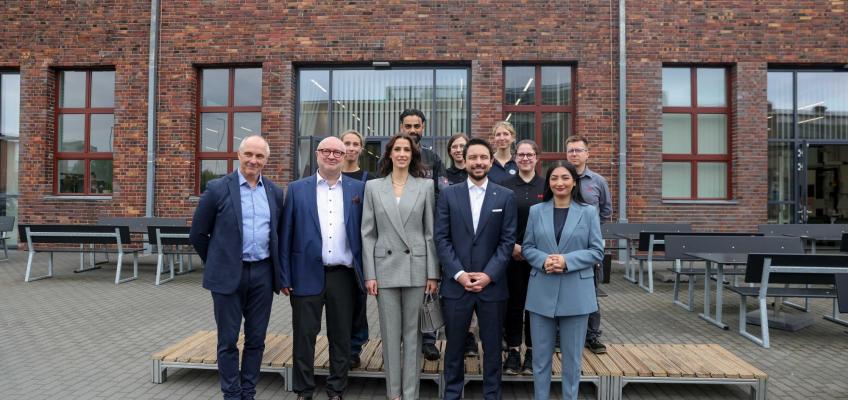 His Royal Highness Crown Prince Al Hussein and Her Royal Highness Princess Rajwa Al Hussein visit the ABB Training Centre in Berlin