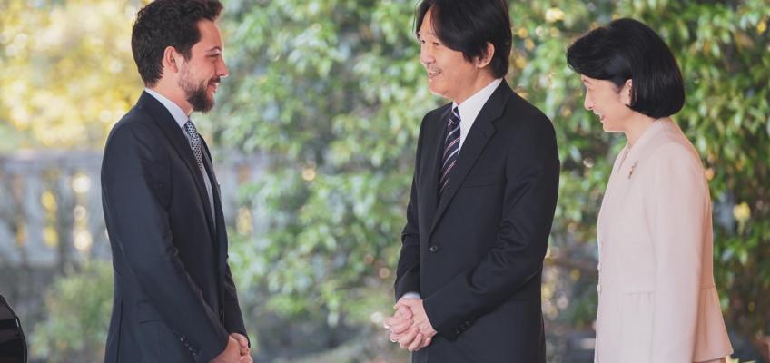 Crown Prince Al Hussein meets Japan crown prince