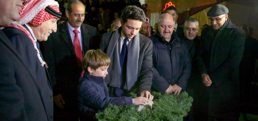 Crown Prince Al-Hussein bin Abdullah II lighted the Christmas Tree